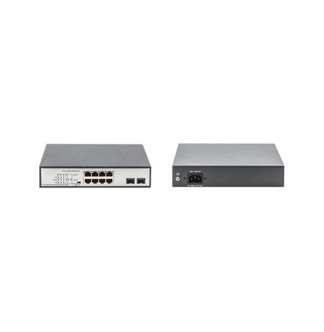 Switch niezarządzalny DIGITUS DN-95140 10-portów - 6 portów 10/100/1000 (PoE++) 2 porty 10/100/1000 2 porty Gigabit SFP