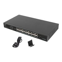Switch niezarządzalny LANBERG RSFE-24P-2C-360 24-porty 10/100 (PoE+) 2 porty Gigabit SFP (uplink) 2 porty 1000Base-LX/SX