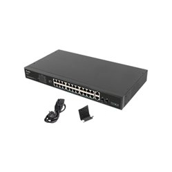 Switch niezarządzalny LANBERG RSFE-24P-2C-360 24-porty 10/100 (PoE+) 2 porty Gigabit SFP (uplink) 2 porty 1000Base-LX/SX