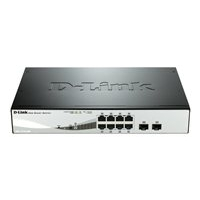 Switch Smart Managed D-LINK 10-portów - 8 portów 10/100/1000 PoE 2 porty Gigabit SFP