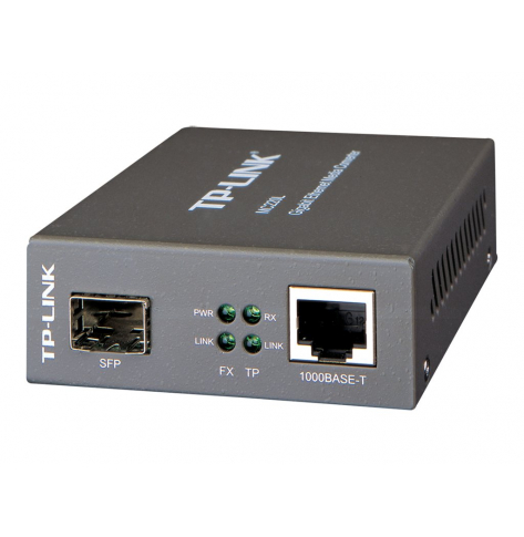 Światłowodowy konwerter mediów TPLINK MC220L TP-Link MC220L konwerter 1000BaseT (RJ45) - 1000BaseSX/LX/LH (SFP)