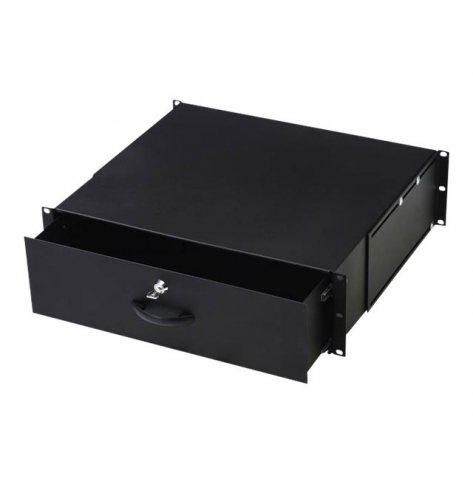 DIGITUS drawer lockable 3U 19inch black RAL9005 incl. screews.
