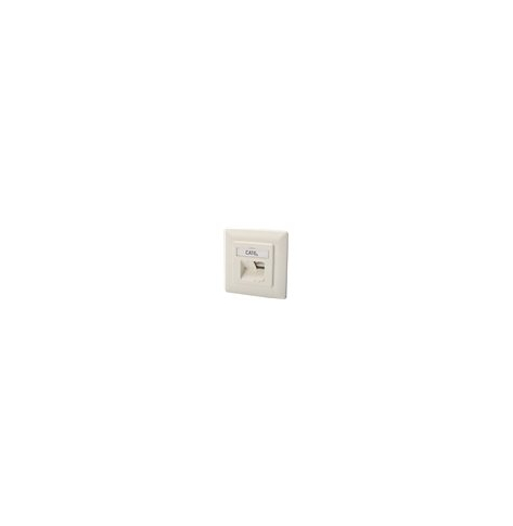 DIGITUS modular wall outlet 2xRJ45 white Cat6a fully shielded flush mount Vertical cable installation