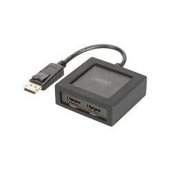 Rozdzielacz DIGITUS 4K DisplayPort to HDMI Splitter DP in 2xHDMI out supports up to 4K2K/30Hz