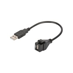 Kabel DIGITUS USB 2.0 Keystone module DN-93832 16 cm black RAL 9005