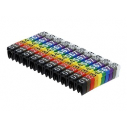 DELOCK Cable Marker Clips 0-9 assorted colours 100 pieces
