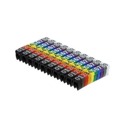 DELOCK Cable Marker Clips 0-9 assorted colours 100 pieces