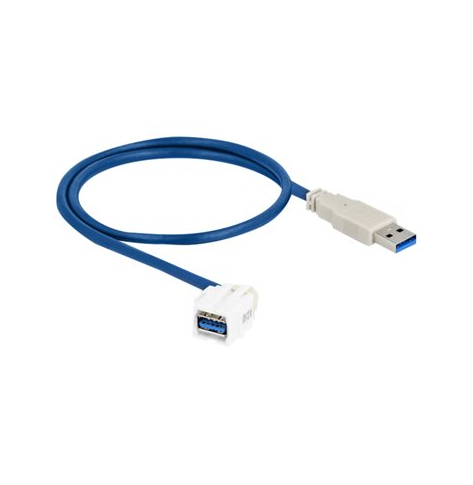 DELOCK Keystone module USB-A F 3.0 -> USB-A M 250 degree with 50cm cable