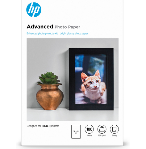 HP Q8692A Papier HP Advanced Glossy Photo 250g 10x15cm borderless 100ark