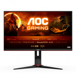 Monitor AOC U28G2XU2/BK 28inch 3840x2160 IPS 4K 144Hz HDMI2.1 2xDP 2xHDMI 370cd/m2