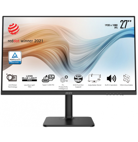 Monitor MSI Modern MD272P 27" IPS 75Hz 4ms Type-C 65W 1xUSB 2.0 Type B 2xUSB 2.0 Type A czarny