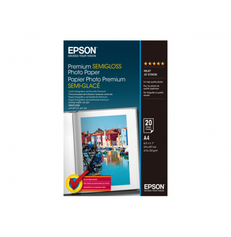 EPSON C13S041332 Papier Epson Premium Semigloss photo 251g A4  20 arkuszy