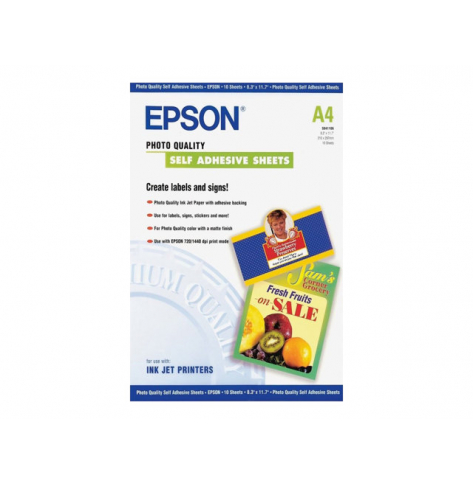 EPSON S041106 Self-adhesive papier fotograficzny inkjet 167g/m2 A4 10 arkuszy 1-pack