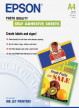 Papier EPSON S041106 Self-adhesive inkjet 167g/m2 A4 10 arkuszy 1-pack