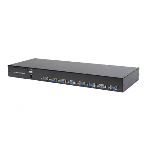 Switch modularny KVM DIGITUS DS-72213 8 portów KVM HD-15 2 porty klawiatury/ myszy (USB A),