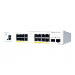 Switch Cisco C1000-16P-E-2G-L Catalyst 1000 8 portów 10/100/1000 (PoE+) 8 portów 10/100/1000 2 porty Gigabit SFP (uplink)