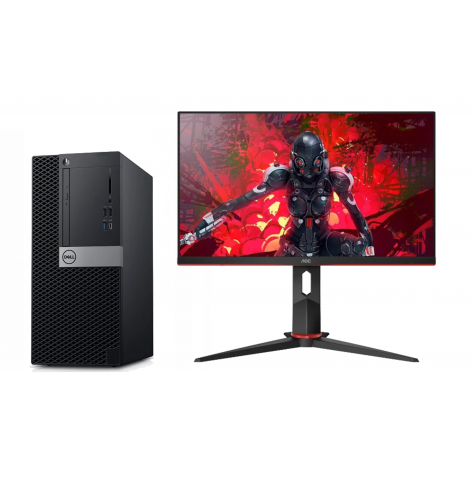 (Zestaw komputerowy) Dell Optiplex 5040 MT I5-6500 16GB 256GB SSD Radeon RX6400 + monitor AOC 24G2U5 + mysz + klawiatura + podkładka