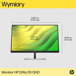 Monitor HP E24q G5 23.8" QHD 75Hz, HDMI, DP