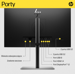 Monitor HP E24q G5 23.8" QHD 75Hz, HDMI, DP