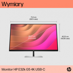 Monitor HP E32k G5 31.5" 4K 60Hz, HDMI, DP, USB-C