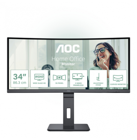 Monitor AOC CU34P3CV 34 VA UHD 21:9 HDMI DP USB czarny