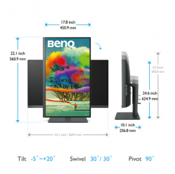 Monitor BENQ PD2705U 27 LED UHD HDMI DP USB-C  czarny