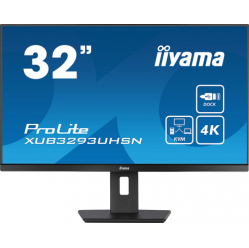 Monitor IIYAMA XUB3293UHSN-B5 32 ETE IPS UHD HDMI DP USB-C Dock glosniki LAN 65W PD Stand