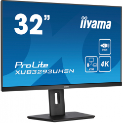 Monitor IIYAMA XUB3293UHSN-B5 32 ETE IPS UHD HDMI DP USB-C Dock glosniki LAN 65W PD Stand