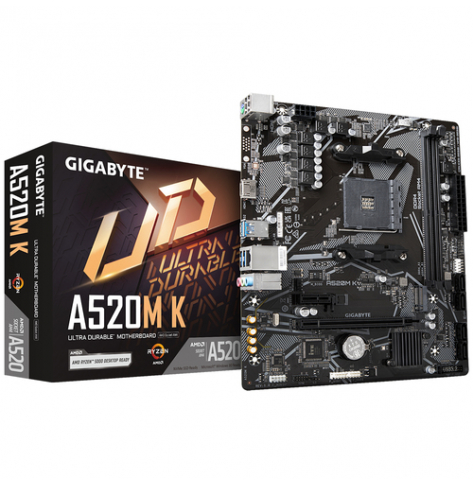 Płyta główna GIGABYTE A520M K rev. 1.0 AM4 mATX 2xDDR4 DIMM 1xM.2 4xSATA