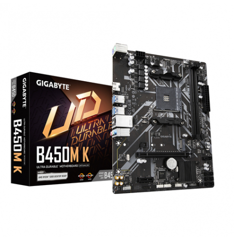 Płyta główna GIGABYTE B450M K AM4 2xDDR4 4xSATA 1xM.2 1xHDMI 1xD-Sub