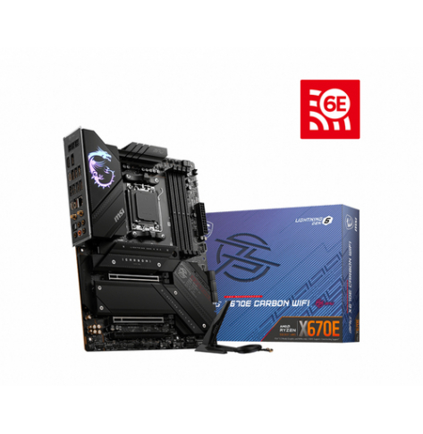 Płyta główna MSI MPG X670E CARBON WIFI ATX MB AM5 4XDDR5 2x PCIe 5.0 x16 PCIe 4.0 x16 slot 6xSATA 6Gb/s 2xM.2 PCIe 5.0x4 2xM.2 PCIe 4.0x4