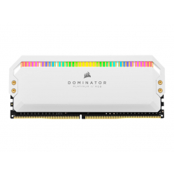 Pamięć CORSAIR DDR4 3200MHz 32GB 4x8GB DIMM 16-18-18-36 XMP 2.0 Base SPD2666 DOMINATOR PLATINUM RGB White Heatspreaders RGB LED