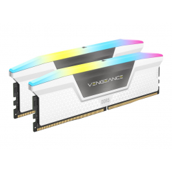 Pamięć CORSAIR VENGEANCE RGB 32GB 2x16GB DDR5 6000MHz DIMM 36-39-39-76 STD PMIC XMP 3.0 White Heatspreader czarny PCB 1.35V