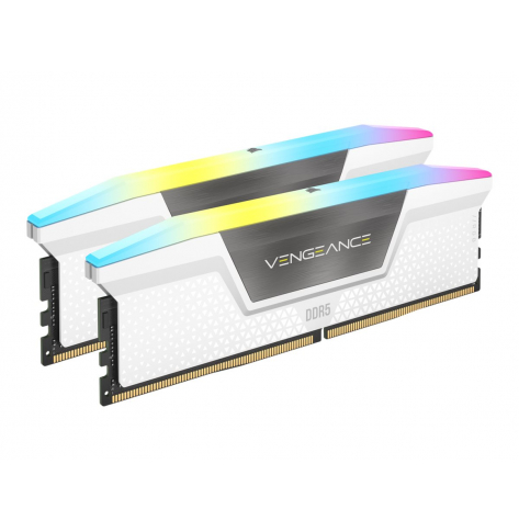 Pamięć CORSAIR VENGEANCE RGB 32GB 2x16GB DDR5 6000MHz DIMM 40-40-40-77 XMP 3.0 White Heatspreader RGB LED 1.35V