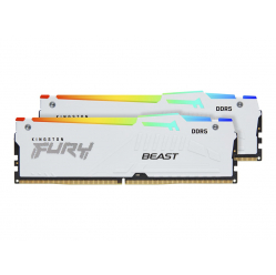 Pamięć KINGSTON FURY Beast 64GB DIMM 6000MT/s DDR5 CL40 Kit of 2 White RGB XMP