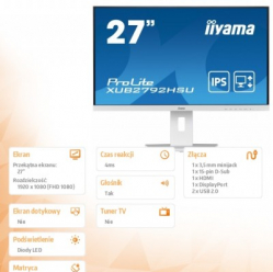 Monitor IIYAMA XUB2792HSU-W5 27 ETE IPS-VGA HDMI DP USB-HUB glosniki Stand