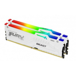 Pamięć KINGSTON FURY Beast 32GB DIMM 5200MT/s DDR5 CL40 Kit of 2 White RGB XMP