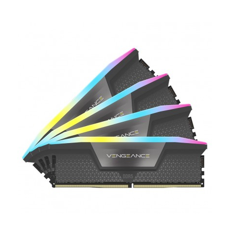 Pamięć CORSAIR VENGEANCE RGB 64GB 4x16GB DIMM DDR5 5600MT/s 36-36-36-76 Std PMIC XMP 3.0 Cool Grey Heatspreader czarny PCB 1.25V