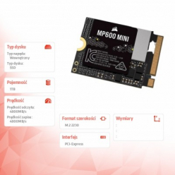 Dysk SSD CORSAIR MP600 MINI 1TB Gen4 PCIe x4 NVMe M.2 2230