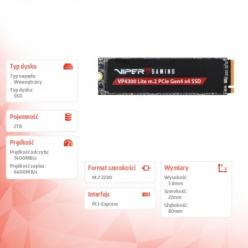 Dysk PATRIOT Viper VP4300 Lite 2TB M.2 2280 PCIe Gen4 x4