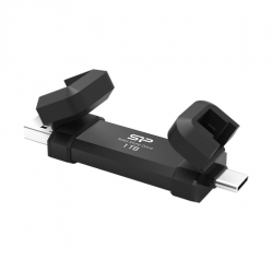 Dysk zewnętrzny SILICON POWER DS72 1TB USB-A USB-C 1050-850 MB-s Czarny