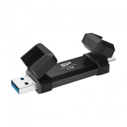 Dysk zewnętrzny SILICON POWER DS72 1TB USB-A USB-C 1050-850 MB-s Czarny