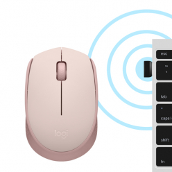 Mysz LOGITECH M171 Mouse right and left-handed optical 3 buttons wireless 2.4 GHz USB wireless receiver pink