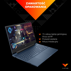 Laptop HP Victus Ryzen 5 5600H 15.6" FHD Ultraslim IPS 250 nits 144Hz 16GB DDR4 512GB SSD GeForce RTX 3050 4GB Win 11 Pro 2Y Mica Silver W11Pro