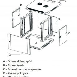 Szafa serwerowa EXTRALINK 15U 600X600 wisząca szafa rack szara