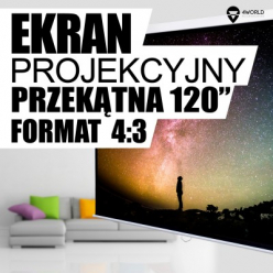 Ekran projekcyjny 4world scienny 244X183 120 4:3 mat