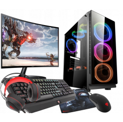 KOMPUTER GAMINGOWY + MONITOR - Zestaw Ryzen 5 RTX 3060 16GB SSD 1TB WIFI W11 24"