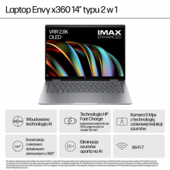 Laptop HP ENVY x360 14-fc0044nw 14 2.8K OLED Ultra 7-155U 32GB 1TB W11H Athmospheric Blue