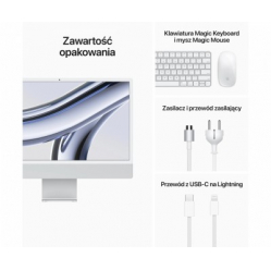 Komputer APPLE iMac 24 Retina 4.5K M3 256GB SSD Silver