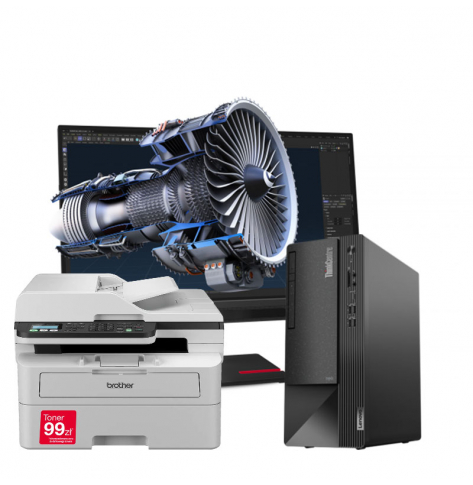 Zestaw komputer LENOVO ThinkCentre Neo 50s G4 SFF i7-13700 16GB 512GB SSD W11P + monitor T27hv-30 + klawiatura + mysz + suchawki + drukarka Brother DCP-B7620DW